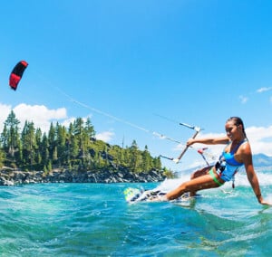 kiteboard tahoe adventure - kite surf Lake tahoe's waters