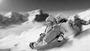 Sledding adventure family